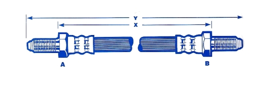 Austin London Taxi Bremsschlauch 245/295mm 2x 3/8-24UNF